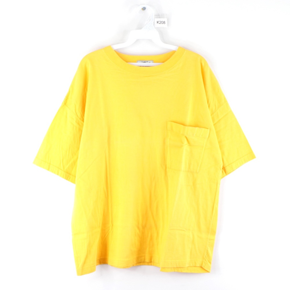 Vintage 90s Blank Boxy Fit Pocket T Shirt Yellow
